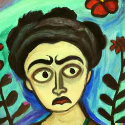 a representation of anxiety, painting by Frida Kahlo generated by DALL·E 2
